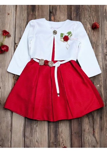 Bolero Hırkalı Kız Çocuk Elbise Sarı