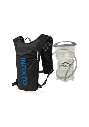 Dianziye Yürüyüş Ve Bisiklet İçin Nefes Alabilen 1.5 Litre Su Torbasıyla Çok Amaçlı Sırt Çantası - Siyah Ve Mavi Çok Renkli