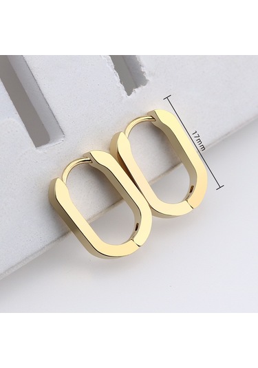 Jzcat Erkekler Ve Kadınlar İçin Geometrik Şekilli Küpeler-tgeh15 Altın