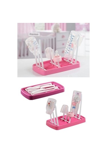 Katlanabilir Biberon Ve Mama Kabı Kurutucu Pembe