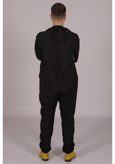 İşçi Tulumu  Yağmurluk Çiftçi Bahçıvan Kuaför Laboratuvar Sıvı Geçirmez Terletmez Kumaş Siyah