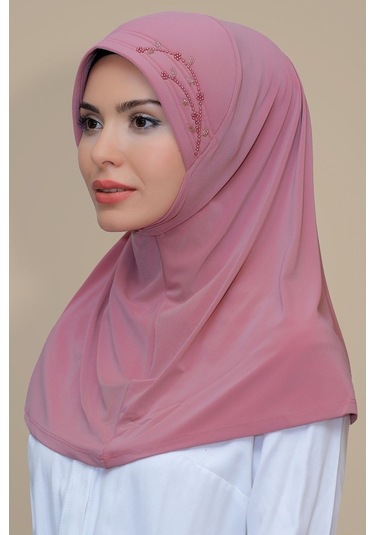 Gül Kurusu Pratik Hazır Geçmeli Tesettür Eşarp Sandy Kumaş Elişi (545491222) Gülkurusu