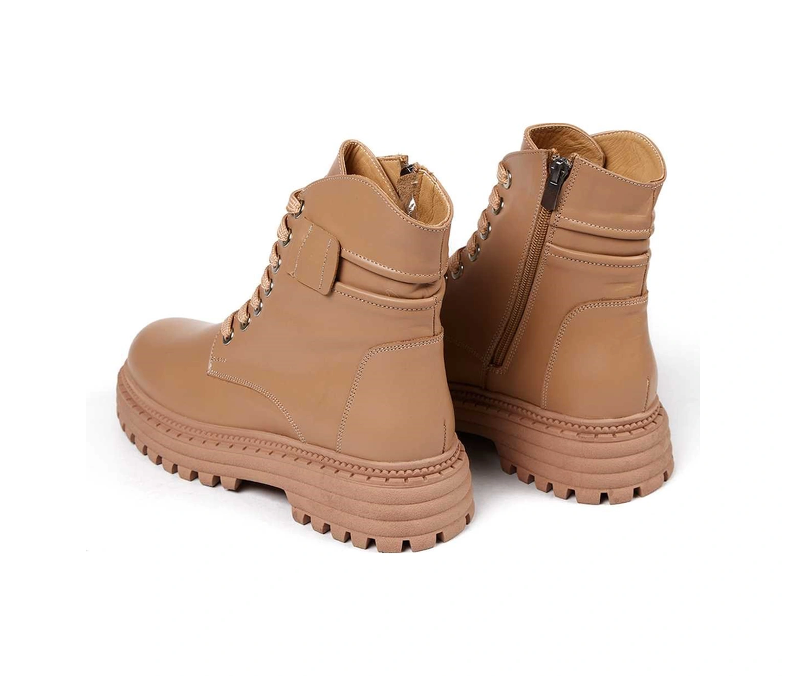 Bestello Bağcıklı Termo Taban Düz Bot 101-22516-02 Kadın Bot Nude