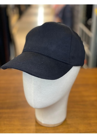 Kaşe Yünlü Kumaş Kışlık Cap Şapka Lacivert