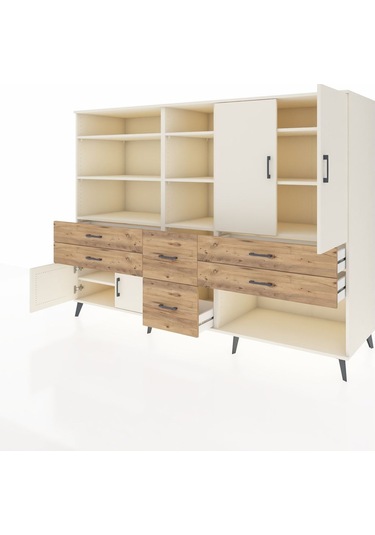 Kronos Dolap 10 Raflı 6 Çekmeceli 4 Kapaklı 220x59x163 Aytaşı-ayt Aytaşı-aytaşı/çam