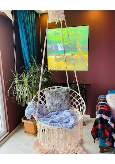 Aytekno16 Aslanbutik Pamuk İp Makrome Özel Örgü Salıncak Hamak