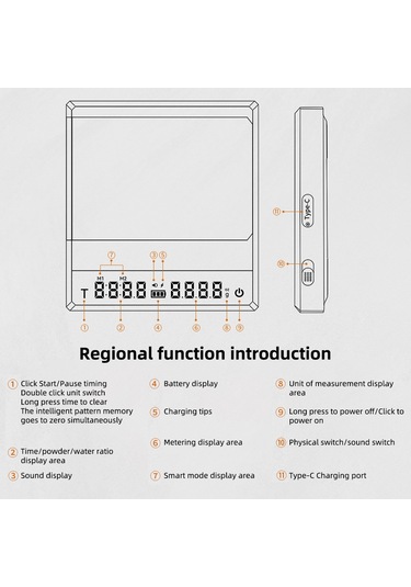 Zamanlayıcılı Mini Kahve Terazisi, 2kg/0,1g Doğru 3 Siyah Diğer