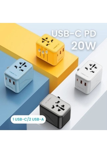 Zyzqstore Ua11w 1 World 20w 3 Takım Ac Adaptör Beyaz, Pratik Çözüm