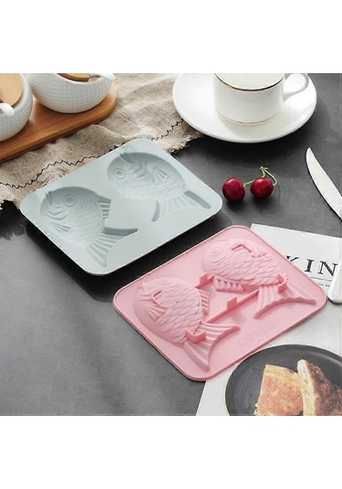 6 Adet Çipura Silikon Pişirme Aracı Karikatür Kek Buz Tepsisi Kalıbı Pembe Çok Renkli