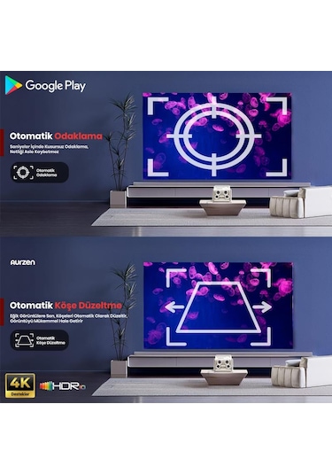 Vankyo Aurzen Boom Mini Android Google TV 4K Destekli Projeksiyon Cihazı