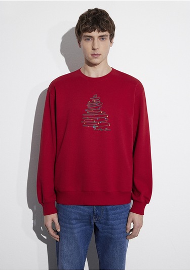 Mavi - Yılbaşı Temalı Kırmızı Sweatshirt 0s10552-70390 Kırmızı