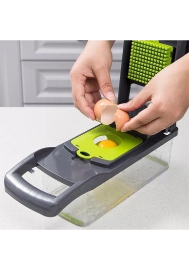 Novahub Sebze Kesici Seti - 15 Aksesuarlı, Eşit Kesim, Mutfak Yardımcısı Yeşil