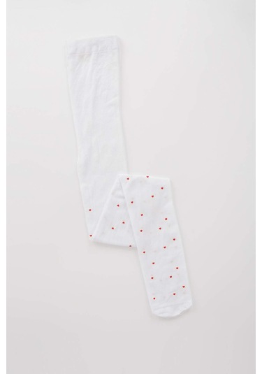 DeFacto Kız Çocuk Kalp Desenli Muz Külotlu Çorap X4350A6NSKR1