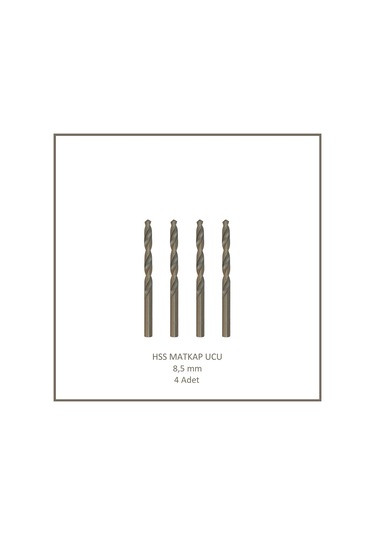 Hss Matkap Ucu 8,5 Mm, Metal, Ahşap, Plastik İçin 4 Adet