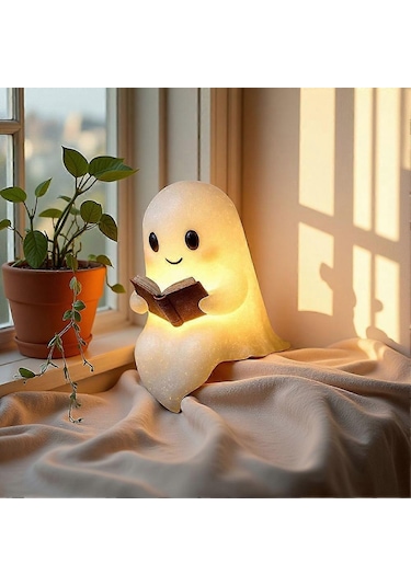 Sevimli Hayaletler Okuma Kitabı Lambası - Cadılar Bayramı, Masa Ve Oturma Odası Dekoru İçin Işıklı Hayalet Heykelleri, İç Mekan Ve Tatil Vurguları İçin Mükemmel - Happy Çok Renkli