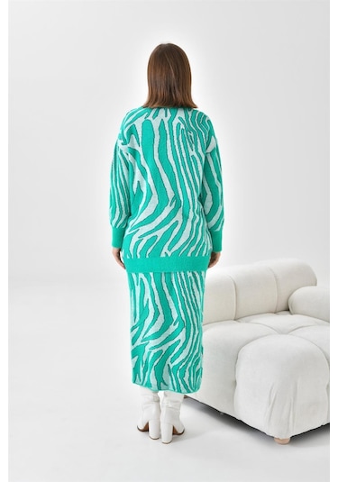 Ftz Women Kadın Zebra Desenli İkili Takım Benetton 20569-benetton Yeşil