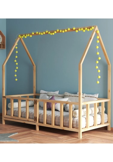 Ev Modeli Çatılı Montessori Baza 90 x 190 CM