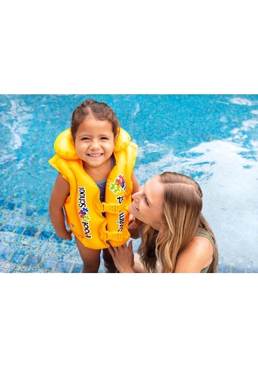 Intex Yakalı Şişme Yelek Sarı 50x47 CM Sarı