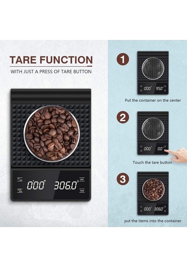 Novahub Dijital Lcd Mutfak Ölçeği, 0.3-3000g, Timer Fonksiyonlu Siyah