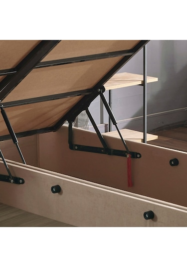 Nironyatak Niron Ela Baza Ve Başlık Seti 180X200 Cm Çift Kişilik Sütlü Kahve