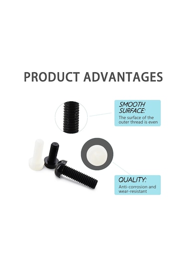 M2 M2.5 M3 M4 M5 Phillips Çapraz Naylon Pan Kafa Makinesi Vida Metrik Konu Black M2x15 50pcs M2.5 x 12 MM