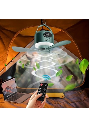 Chuangyinshop Beyaz 10400mah Tasinabilir Kamp Fani Led Isikli Usb Sarj Edilebilir 10 20 M S Ruzgar Hizi Type C Baglanti Acil Aydinlatma Cadir Ve Acik Hava Icin Beyaz