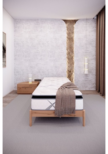 Aksviva Aqualis Tek Kişilik Pedli Paket Yaylı Yatak 30 Cm BEYAZ