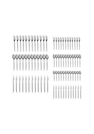 Karaca  Elegance Thor V2 Platin 12 Kişilik 84 Parça Çatal Kaşık Bıçak Takımı