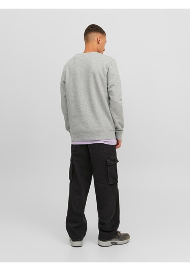 Jack&jones Dust Erkek Gri Bisiklet Yaka Sweatshirt 12240211-LGM Gri