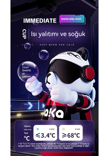 Lyon Panda Termos Bardağı Kırmızı