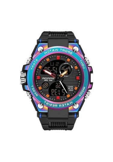 Besthome1 Sanda Çift Dijital Ekran Spor Saat Erkekler Kuvars 739 Senfoni Mavisi Çalar Kronometre Kronograf İzle Çok Renkli Spor Çok Renkli