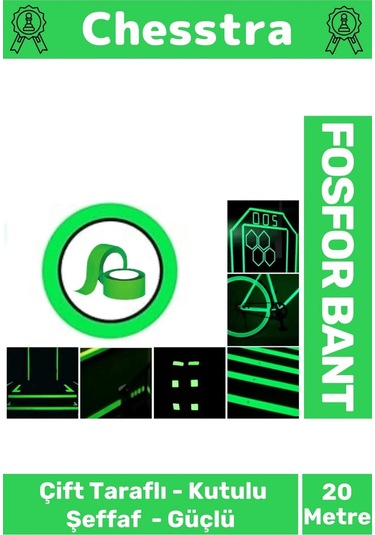 Karanlıkta Işık Veren Yansıyan Kendinden Yapışkanlı Reflektör Yeşil Şerit Fosfor Neon Bant 20 Metre