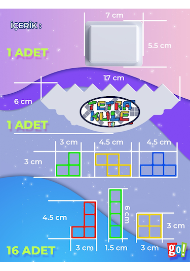 Tetra Kule Renkli Yapı ve Tasarım Eğitici Denge Oyunu 18 Parça