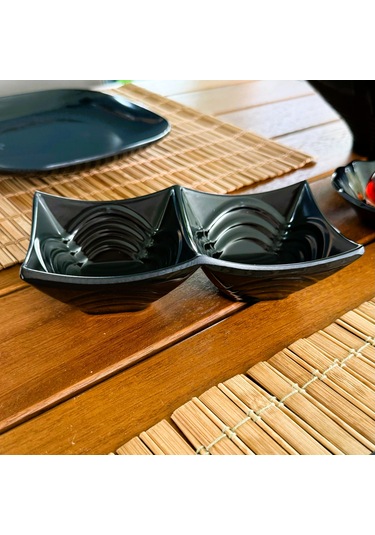 Alezy 523 Göreme Melamin Termostar Ürgüp İkili Sosluk 16x8 Siyah