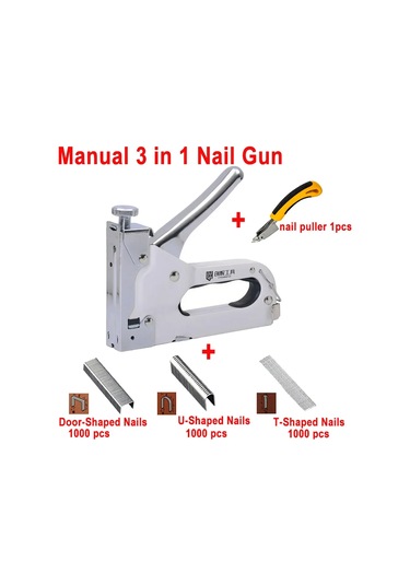 Conventions1 3 İn 1 İnşaat Zımba Mobilya Manuel Çivi Tabancası