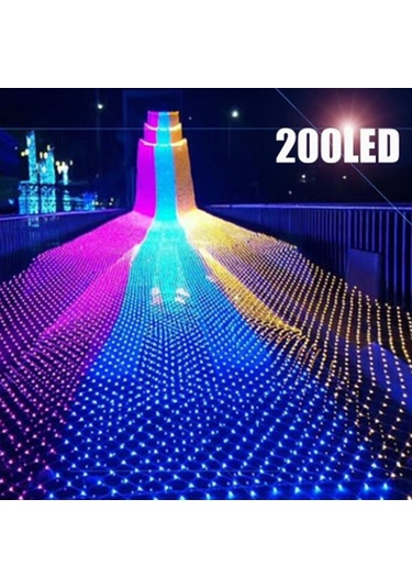 Gajeena Dış Mekan Su Geçirmez Renkli Aydınlatma 220v Av Ağı Işığı Noel Düğün Parti Dekorasyonu 1.5m X 1.5m Diğer