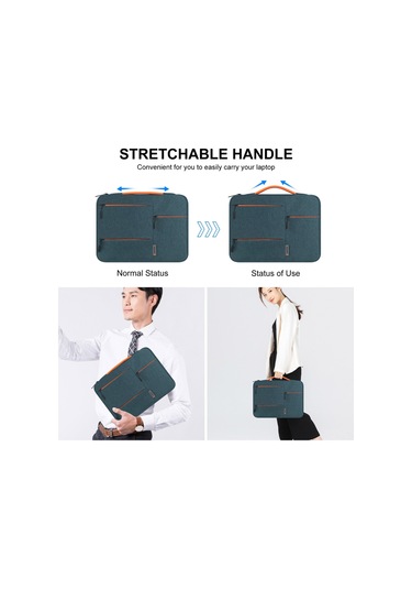 Reedark 15 İnç İş Portföyü Su Geçirmez Polyester Dizüstü Bilgisayar Çantası Lacivert Pu Kollü Taşınım Kolaylığı Lacivert