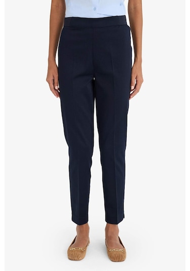 Defacto Sigaret Normal Bel Düz Paça Saten Pantolon J8743az25wnnv135 Lacivert