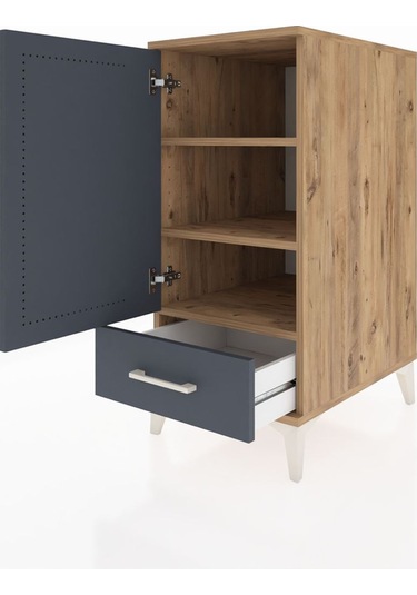 Kronos Komodin 3 Raflı Tek Çekmeceli Tek Kapaklı 44x59x96 Çam... Çam