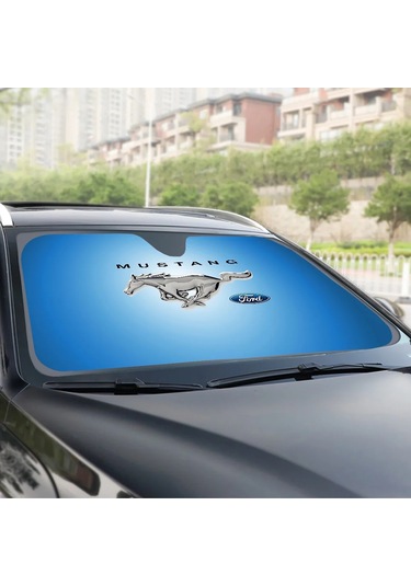 Goldenqian F-ford Mustang Otomatik Cam Güneş Gölge Kişiselleştirilmiş Resim Bloğu Uv Işınları Güneşlik Koruyucu Araba Güneşliği Z5