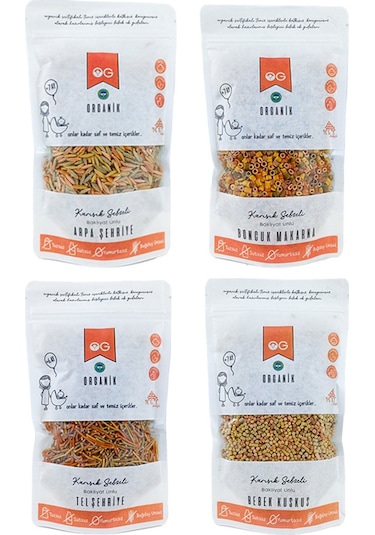 OG natural 4'Lü Organik Bakliyat Unlu Makarna Seti +7 Ay