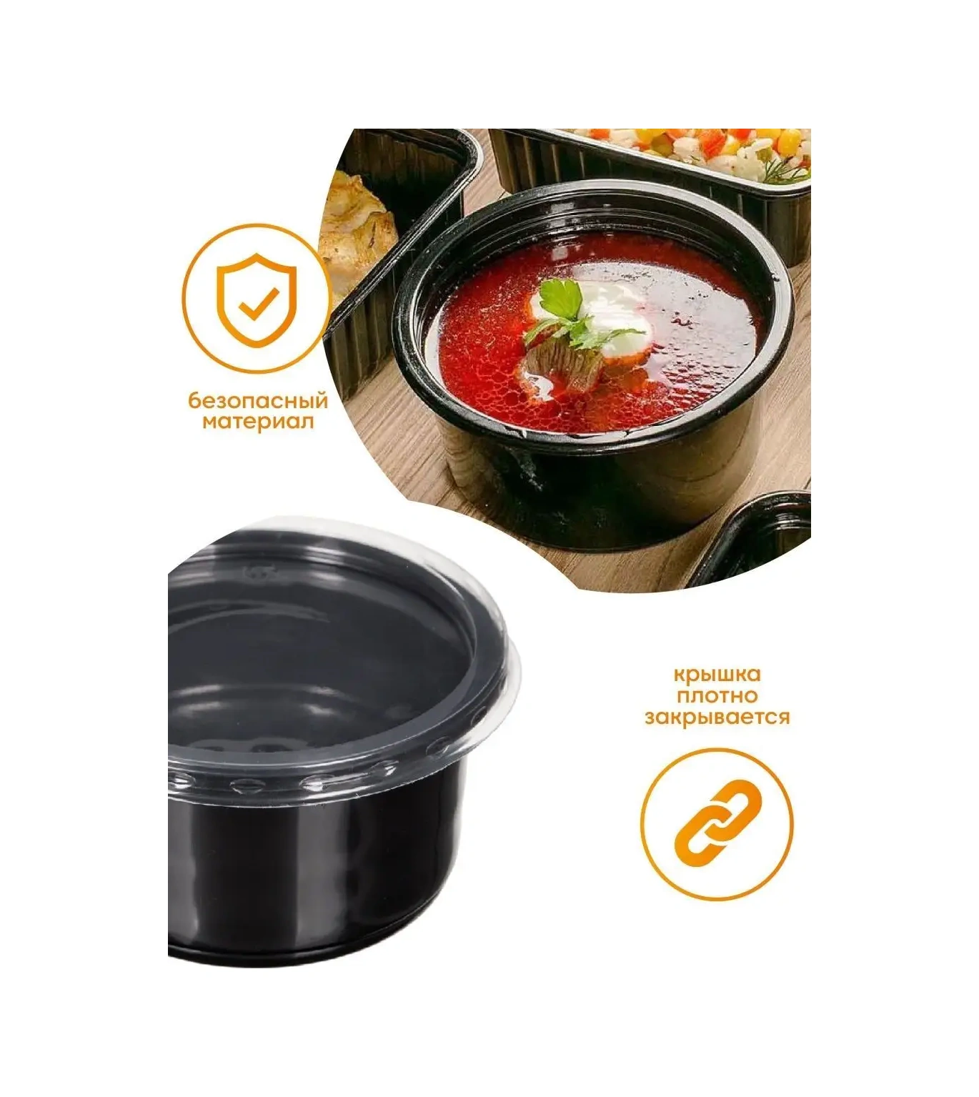 Make&pack Tek Kullanımlık Plastik Kaplar Kapaklı 500 Ml 25 Adet 29017099 100 adet