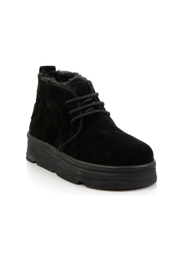 Siyah Hakiki Deri Kadın Bot & Bootie K02748100302 Siyah