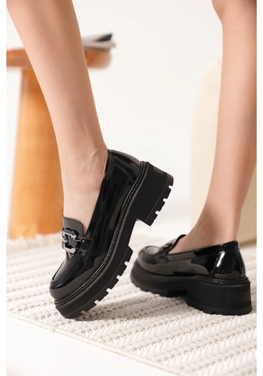 Trendella Rugan Siyah Kadın Loafer Tr17ms01b