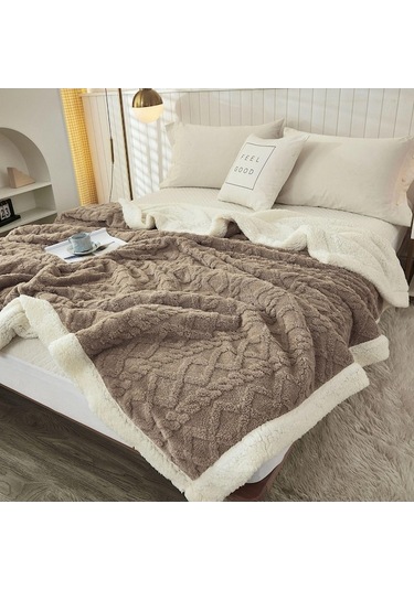 Novahub Haki 7 Renk Kış Kalın Battaniye Sıcak Yün Battaniye Yumuşak Kanepe Kılıfı Yatak Örtüsü Çift Taraflı Düz Renk Yatak Örtüsü 70x100cm Haki Haki