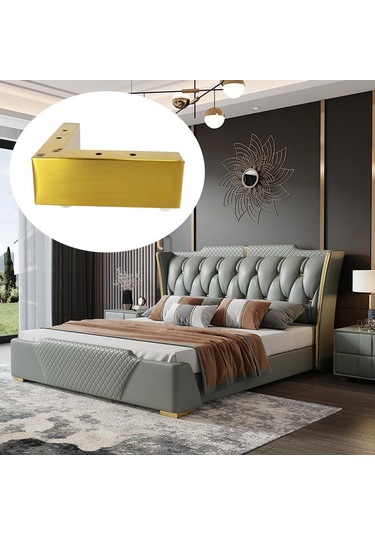 5.5cm Kanepe Ayakları Paslanmaz Çelik Yükseltilmiş Komidin Destek Ayakları, Stil: 7 Şekilli Bacak Fırçalanmış Altın Diğer