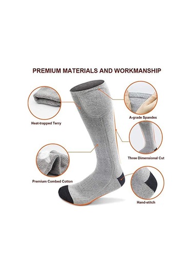 Teltree Kot Pantolon Isıtıcı Çorapları Pamuklu Usb Type C Şarjlı Spor Kayak Sockları Kış İçin Erkek Kadın Gri Mavi Pil Kutusu İçeren Çok Renkli