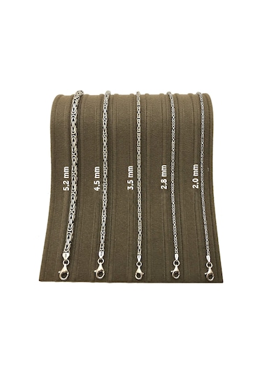 Takı Dükkanı 925 Ayar Gümüş Erkek Bileklik Yuvarlak Kral Model 3,2mm Genişlik 21cm Uzunluk msb04