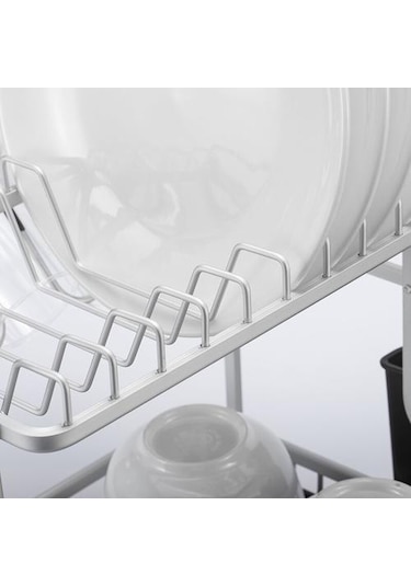 Gümüş Alüminyum Alaşımlı Bulaşık Rafı Süzgeç Mutfak Depolama Kurutma Raf Tepsisi Aşırı Lavabo Gereçleri Tutucu Drenajı Raflar Ve Amp Tutucular -