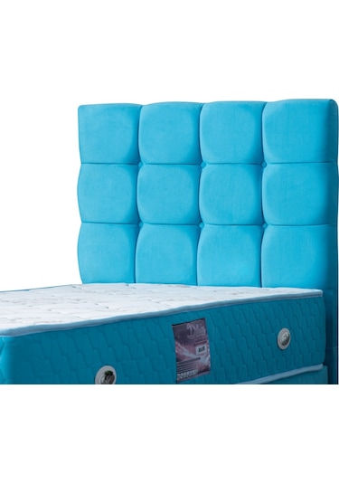 Setaymobilya Baza, Duke Turkuaz Tek Kişilik Baza + Başlık+ Ortopedik Yatak